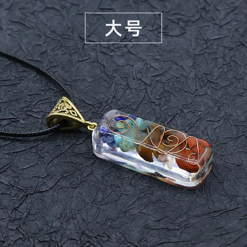 Natural Stone Gravel Pendant Necklace For Jewelry Making DIY Necklace Bracelet Accessory Wholesale Quake 55x16mm