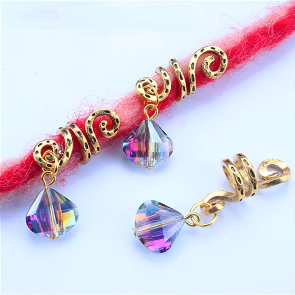 Hair Braided Wig Jewelry Hair Extension Rings Buckle Metal Hollow Out Iron Flower Tube Hair Ring Buckle Headdress Styling Rings Quake 5pcs LQ716-9