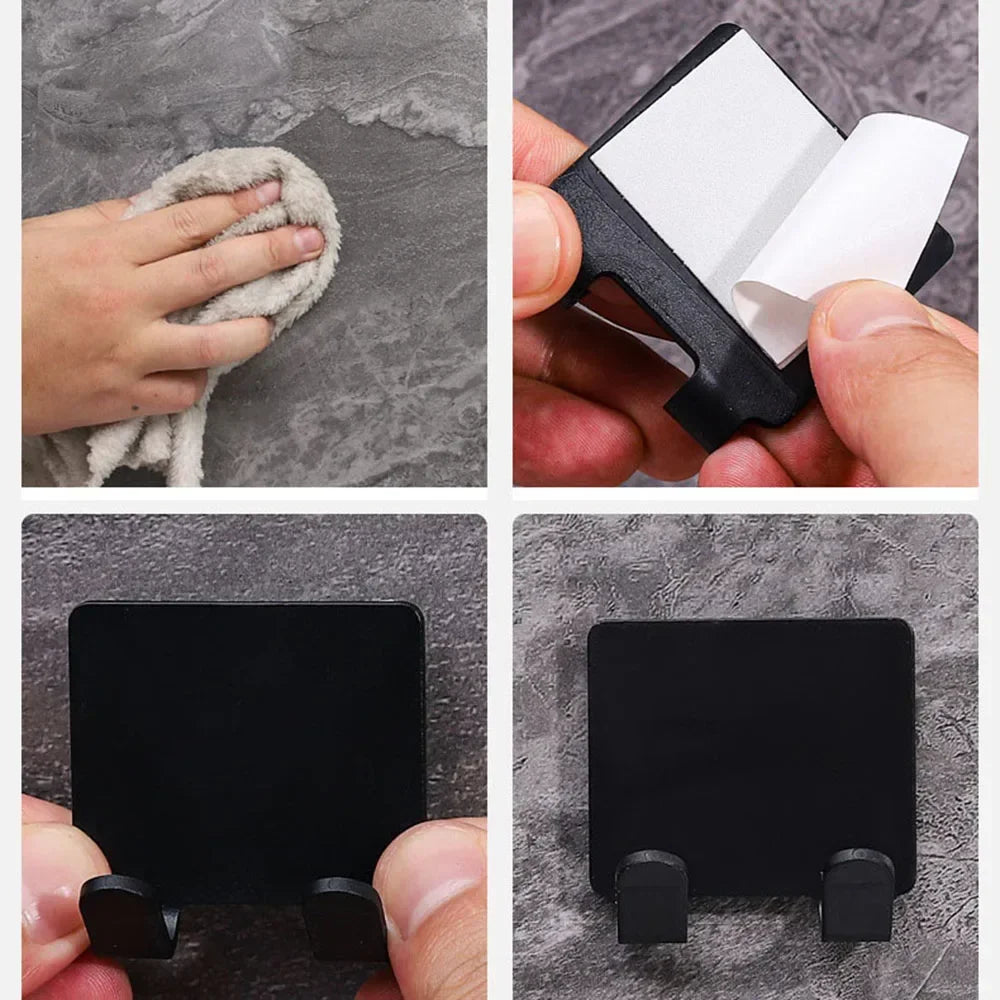 2/4PCS Plastic Shaver Holder Wall Mounted Adhesive Razor Hook Rack for Bathroom Shower - Strong Sticky No Drill Installation Quake