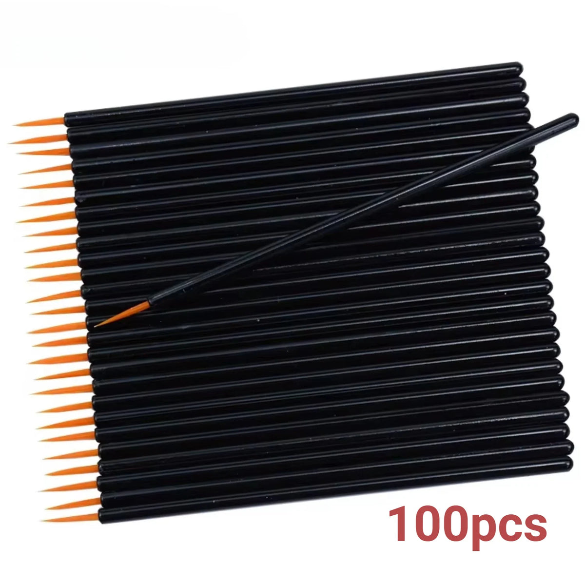 vvocci 50pcs Reusable Gel Eyeliner Brushes, Disposable Nail Art Painting Pen, Makeup Eyeliner Tools for Eye & Brow Application Quake M443 yellow 100pcs