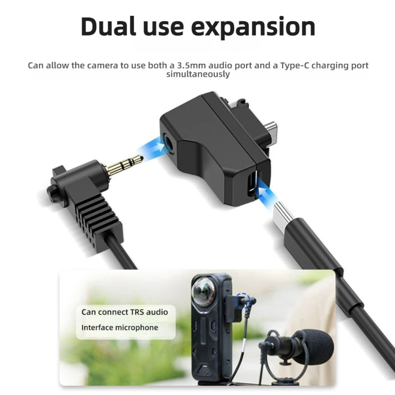 Microphone Adapter Type C 3.5mm Sound Port for X4 Action Camera Accessories K1KF Quake