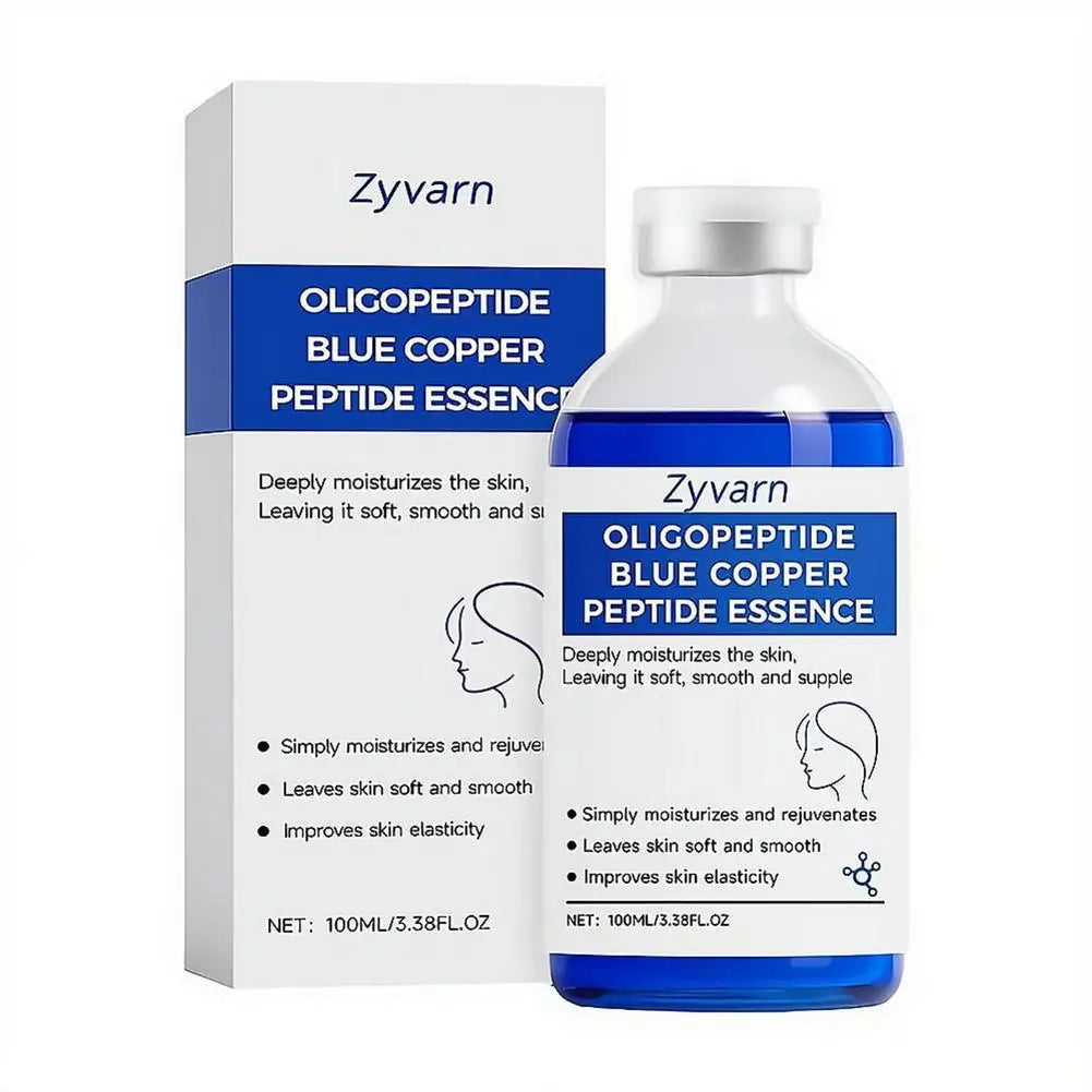 Zyvarn Blue Copper Peptide Facial Essence Deeply Moisturizing Serum for Smooth Skin,Skin Elasticity Care Leaving Skin Soft Quake