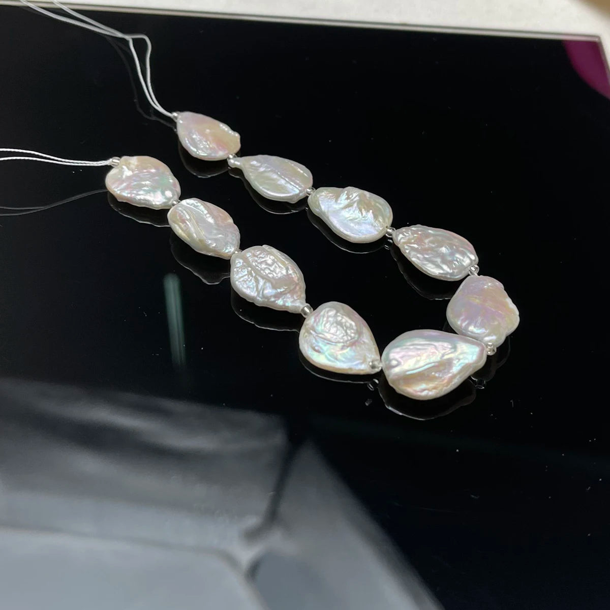 White Pearl Natural Freshwater Drop-Shaped Pearl For Jewelry Making DIY Necklace Earrings Bracelet Accessory Length 18cm Quake