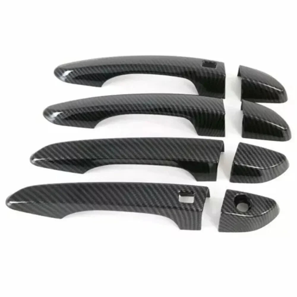For Hyundai Tucson 2015 2016 2017 2018 2019 2020 Car Carbon Fiber Style Exterior Door Handle Moulding Cover Trim Decor ABS Auto Quake
