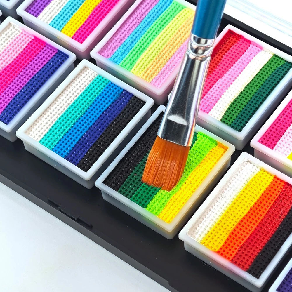 12 Colours Water-Soluble Rainbow Palette Children's Face Body Paint, Halloween Stage Makeup Body Paint Pigments Face Makeup Quake