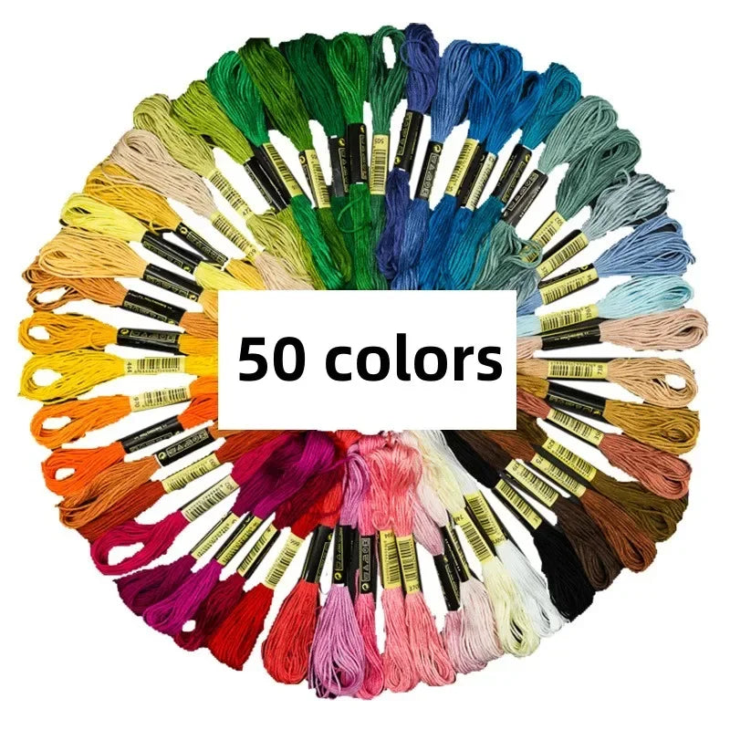 12/24/36/50 Anchor Similar DMC Cross Stitch Cotton Embroidery Thread Floss Sewing Skeins Craft Not Repeat Cross Stitch Quake