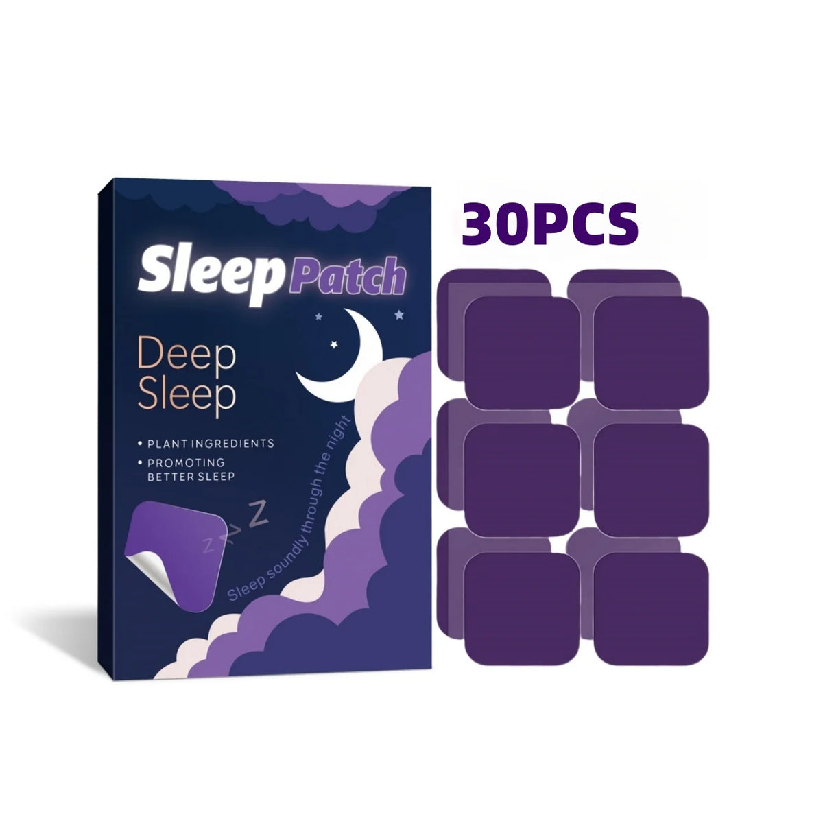 30PCS Sleep Patch Nighttime Wellness Patch Plant-Inspired Comfortable Night Patch for Bedtime Routine Travel Home Quake 30pcs