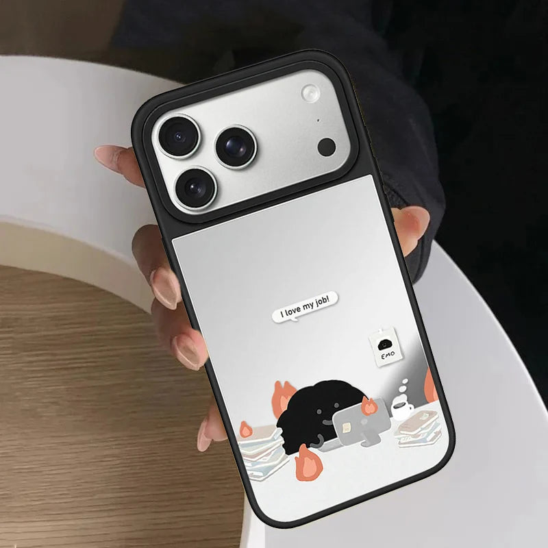 6082520 Mirror Surface Magnetic Phone Case Cover for IPhone 12 13 14 15 16 17 18 Pro Max Case Quake