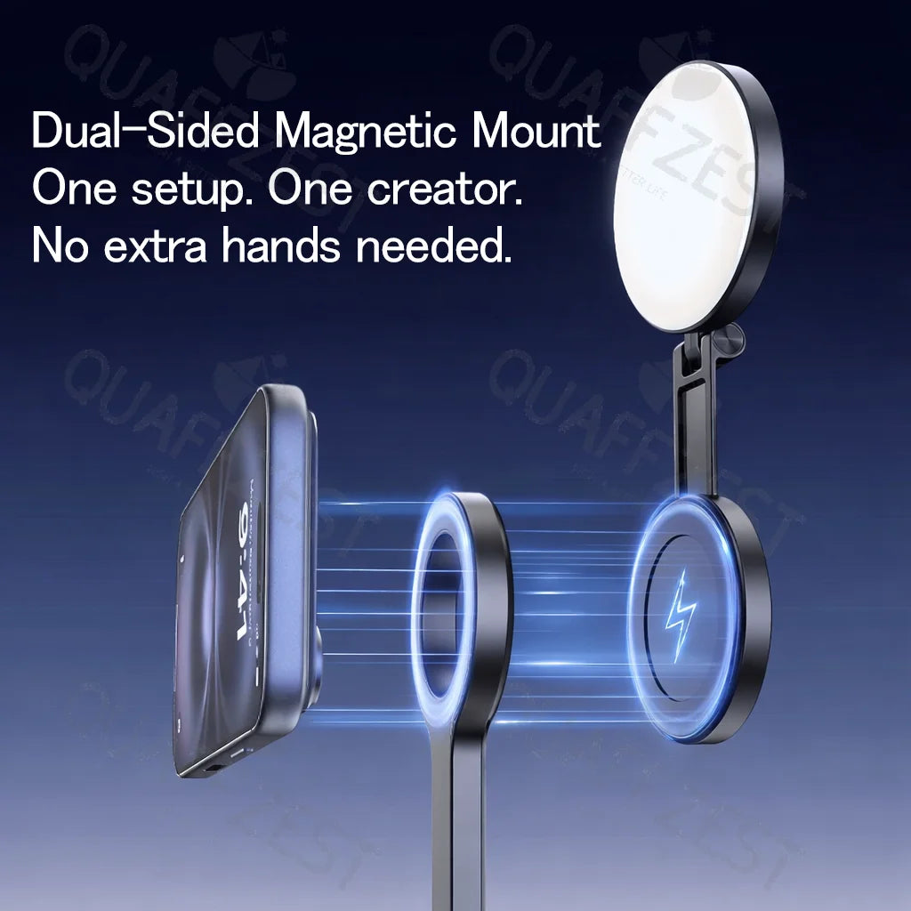 4 in 1 Phone Mount 1.3m Extendable live Tripod Selfie Stick Support LED Ring Dual Light Mirror Stand for Phone Quake
