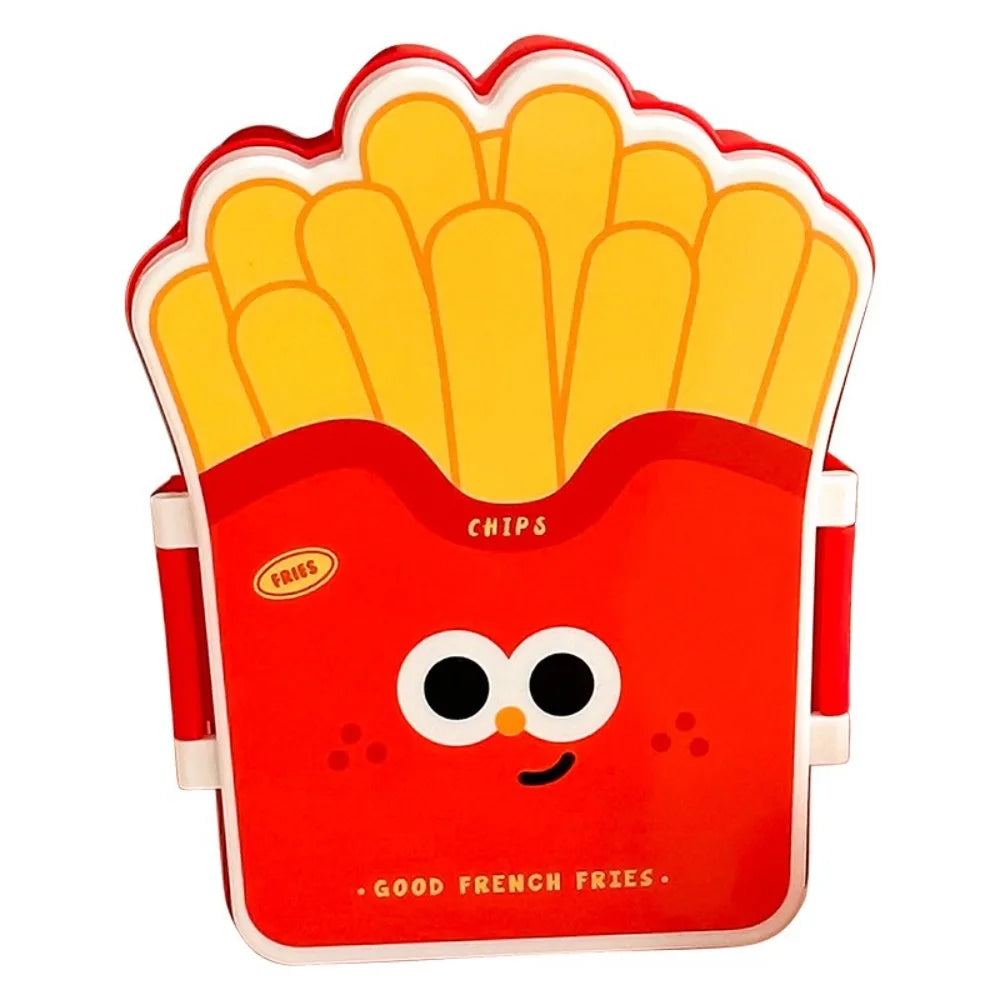 Creative Cartoon Bento Box Hamburger French Fries Leakproof Portable Lunch Box Divided Food Container Picnic Quake