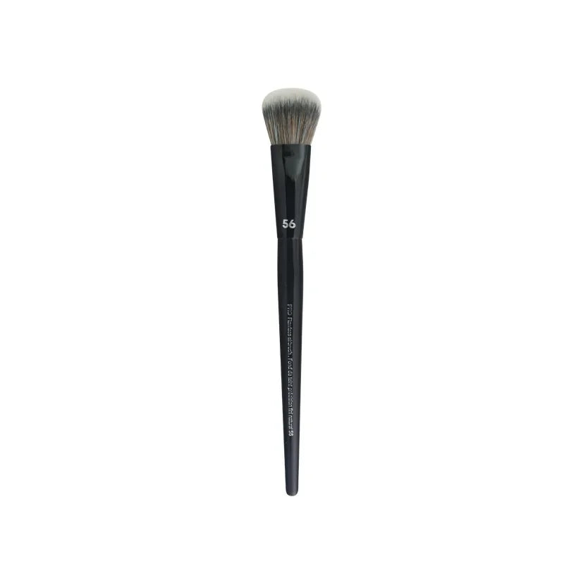 PRO Black Foundation Airbrushed Makeup Brush #56 - Domed Medium-Sized Soft Synthetic Liquid Cream Cosmetics Beauty Tools Quake 56 Black brush