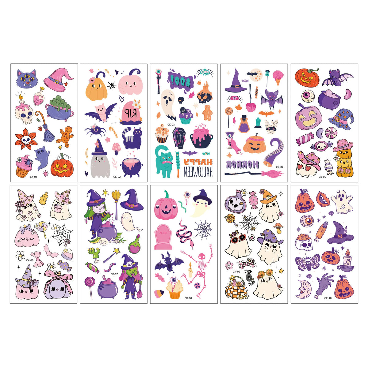 Halloween spider web Cartoon Tattoos Stickers Temporary Bloodstain Wound Costume Festival Celebration Make Up Arm Face Tattoo Quake CK