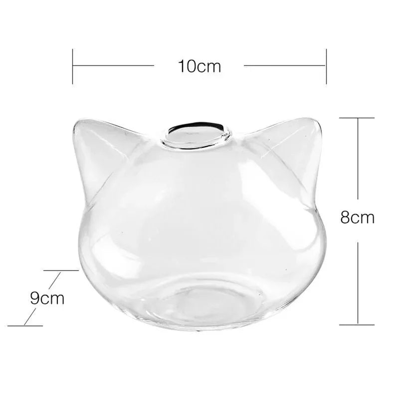 1pcs Cartoon Cat Hydroponic Glass Vase Delicate Modern Home Flowerpot for Tabletop Succulent Air Plant Planter Quake
