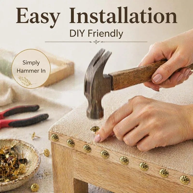 Vintage Flower Shaped Furniture Decorative Nails Rust-proof Furniture Repair Leather Fixed Pushpin DIY Photo Frame Decor Nails Quake