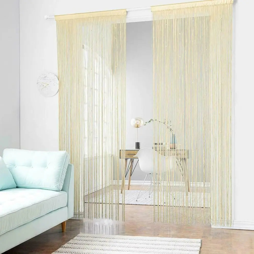 Festival Room Divider Net Window Curtains Screen Panel Door Fly Screen Hanging Beaded Curtains Glitter String Curtain Quake