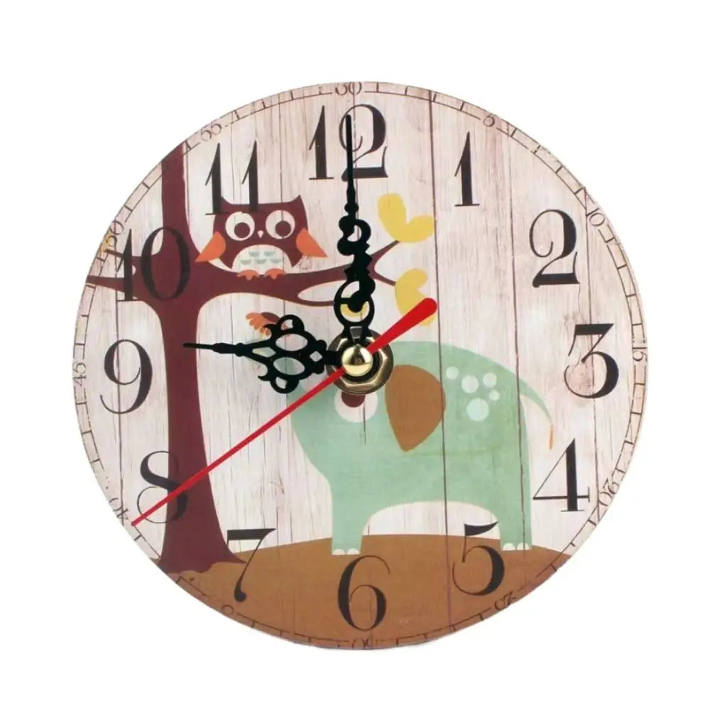 New Wooden MDF Clock Round Shape Home Decoration Wall Clock Covered by Paper Desk Clock Living Room Quake A