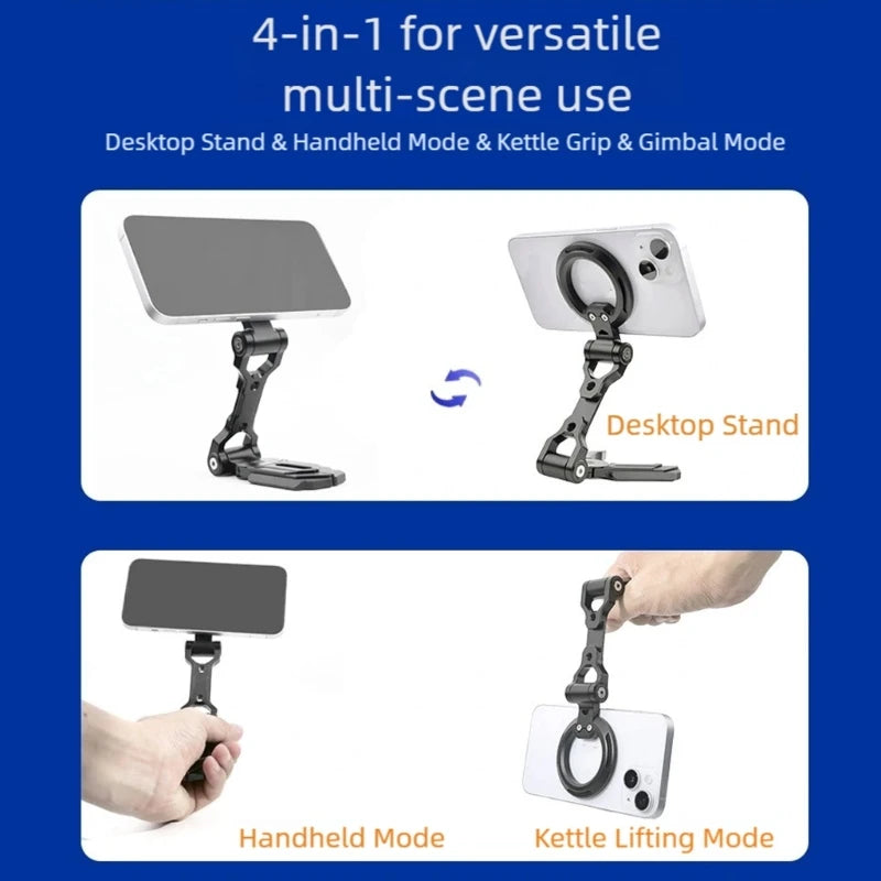Portable Metal Phone Holder Stand Foldable Design Adjustable Viewing For Smartphones Video Calls Home & Office Use K1KF Quake China Mainland