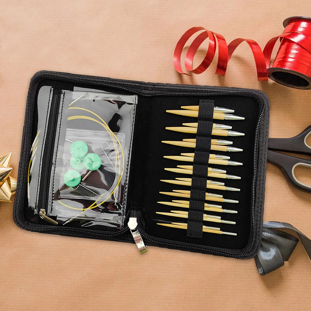 Circular Knitting Set Portable Aluminum DIY 1Set Interchangeable Crochet for Blanket Socks Beginner Home Weaving Quake
