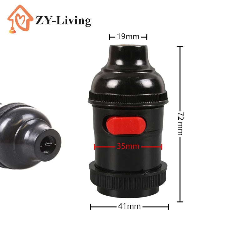1pcs E27 Bakelite Plastic Lamp Holder Socket Lamp Holder Socket Base LED Terminal Bulb Types Vintage For Bedroom Office Quake
