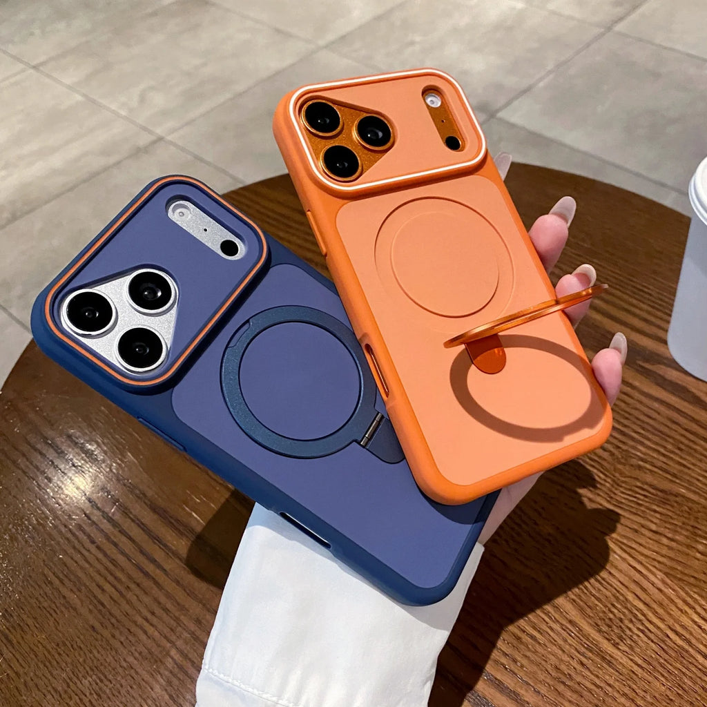 360-degree rotating magnetic suction phone case for iPhone14 15, 16, 17 ProMax / Pro compatible MagSafe wireless charging Case Quake