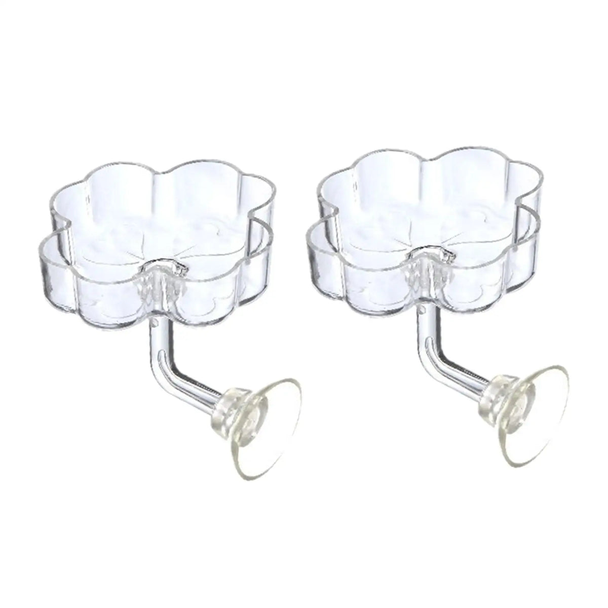 Transparent Acrylic Mini Shrimp Feeder Dish for Aquarium Fish Food Holder with Easy Clean Suction Support Quake Four petaled flower