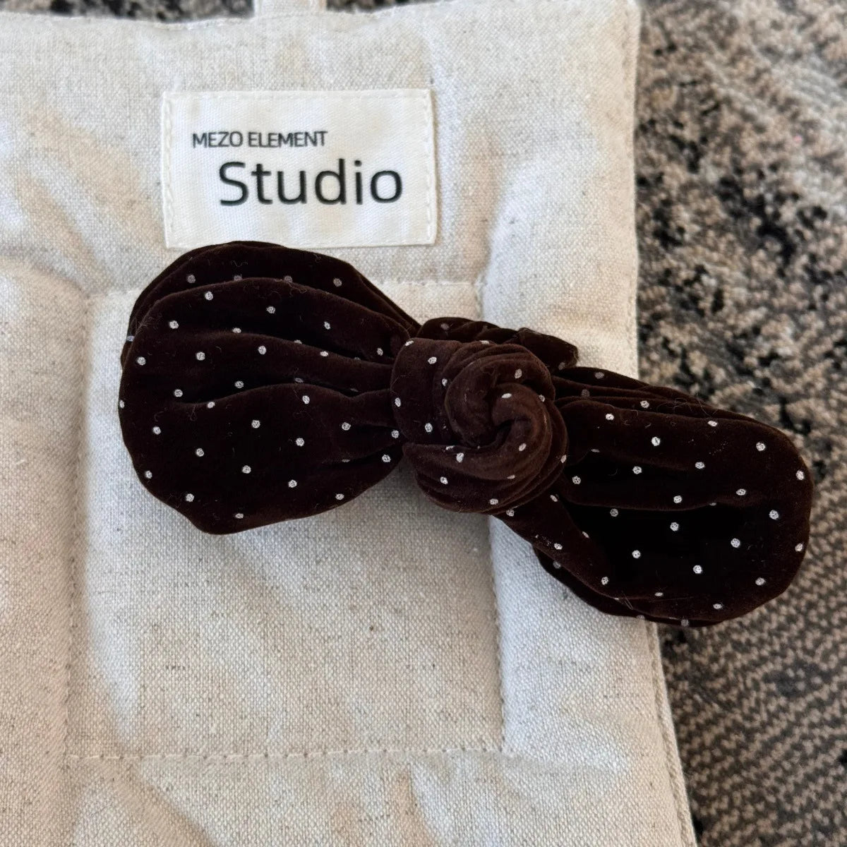 Velvet Polka Dot Bow Hair Clip Elegant Temperament Starry Sky Hair Clip Autumn and Winter Banana Clip Hair Styling Accessories Quake coffee
