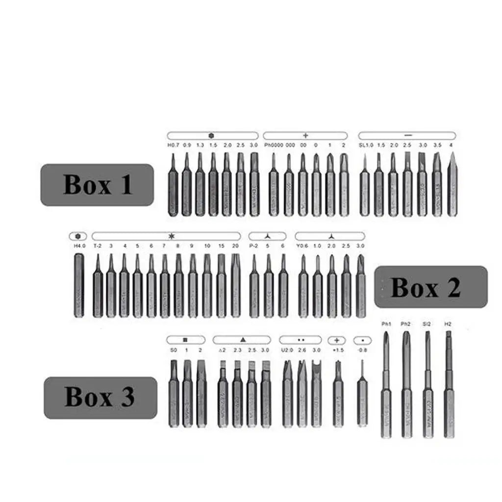 Multifunction Precision Screwdriver Bits S2 Alloy Steel Magnetic Tip Kit for Small Device Repair Quake