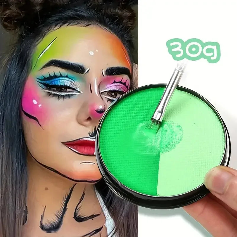 30g Double Color Water Based Body Face Paint DIY Body Painting For Cosplay Festival Opera Halloween Party Face Painting Makeup Quake