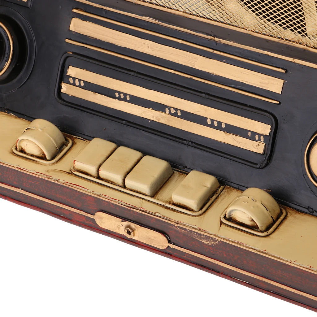 Vintage Radio Model Nostalgic Decoration for Living Room Bedroom Bar Quake