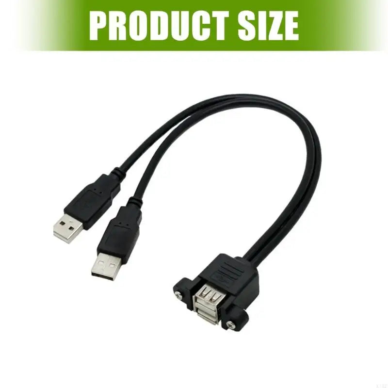 Double Female USB Extension Cable with Ears Screw Lock Panel Mount USB Cable for Cleaner Cable Routing, Desktop K1KF Quake