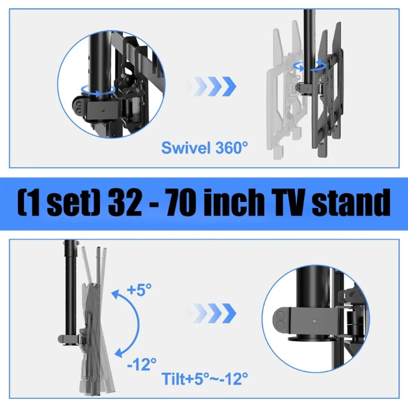 Universal Wall Mount Bracket For 32 to 70 Inch Screens Heavy Duty Metal Construction Adjustable Tilt Rotation K1KF Quake