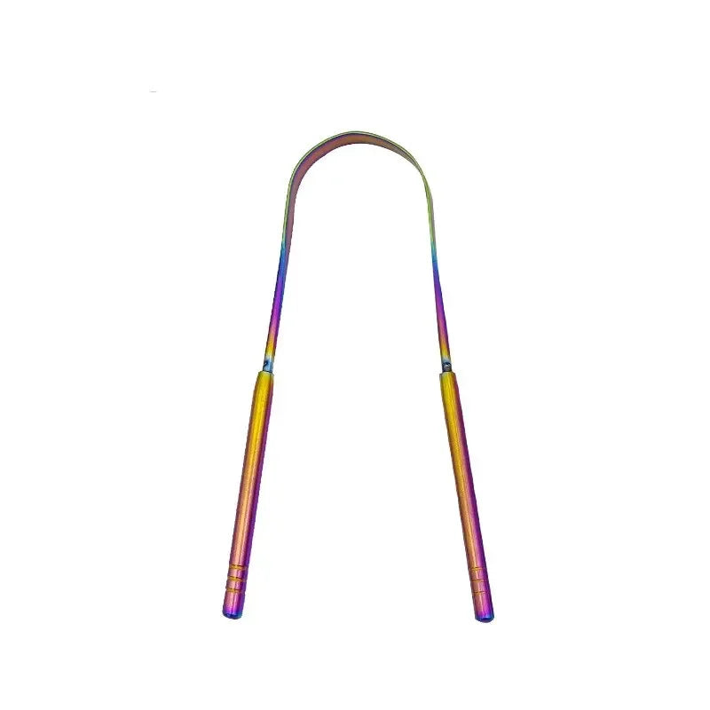Toothbrush Oral Hygiene Care Tools Tongue Scraper U-shaped 4 Colors Stainless Steel Metal Fresh Breath Cleaning Coated Tongue Quake M24 Colorful