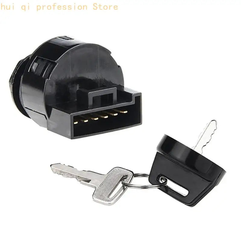 Start Lock Assembly 6 Pin 3 Position for Listed Vehicle Models, Starter Lock Set with Two Keys for UTV Motorcycle H8WE Quake