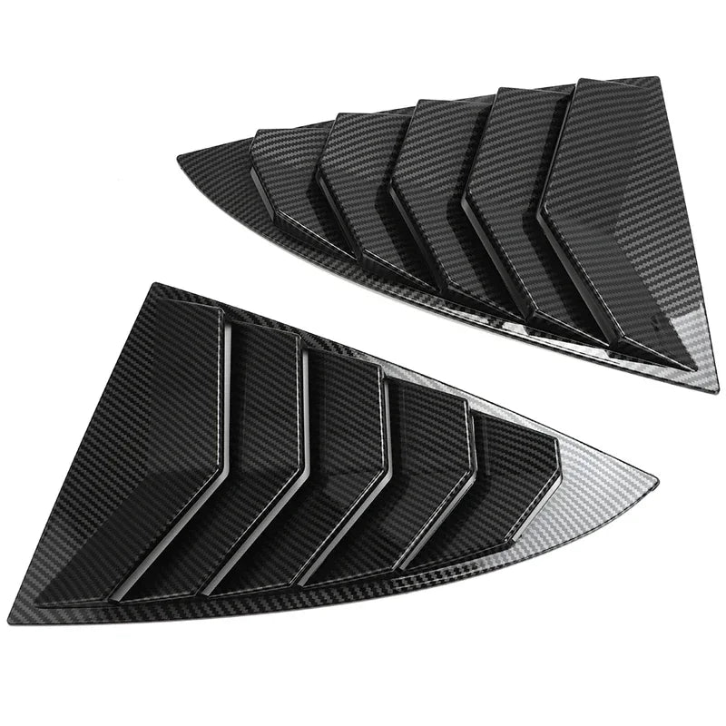 For Tesla Model 3 2017-2023 Car Rear Louver Window Side Shutter Cover Trim Sticker Vent Scoop ABS Carbon Fiber Red Accessories Quake Carbon Style B
