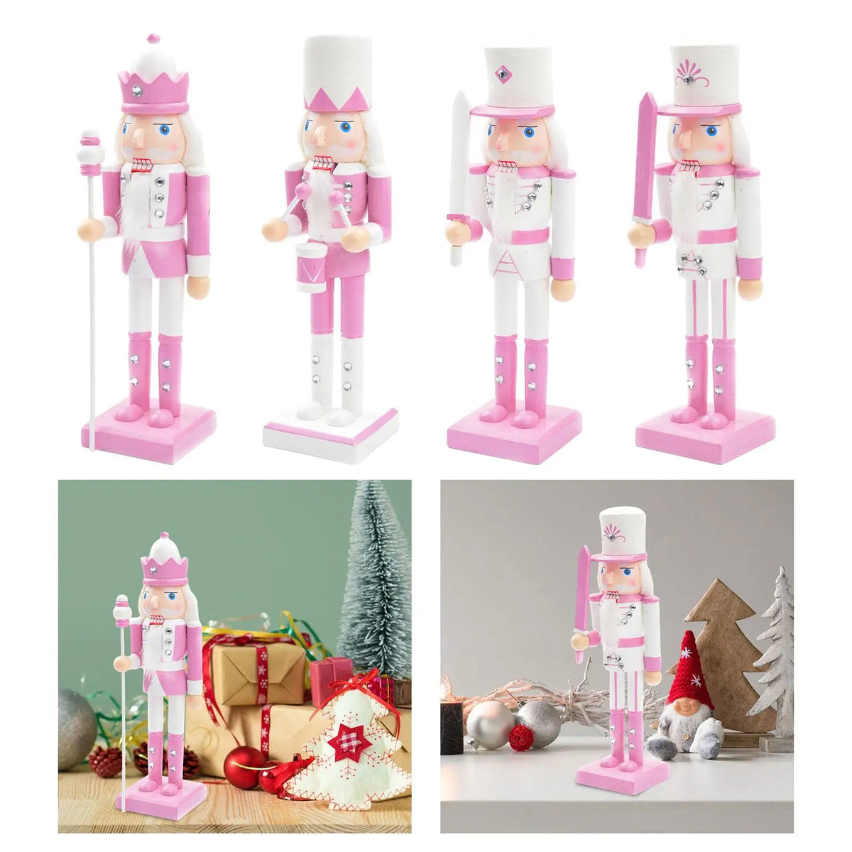 Nutcracker Figurine Photo Props Christmas Decor Christmas Nutcracker Soldier for Party Festival Holiday Christmas Tree Birthday Quake