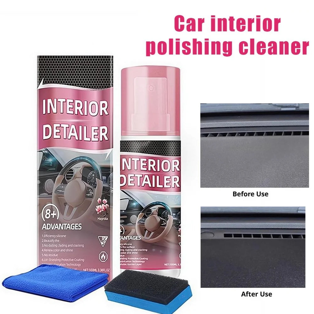 Car interior polishing cleaner Car multi-functional interior polish - non-abrasive for interior no-rinse for sofas, car cleaning Quake