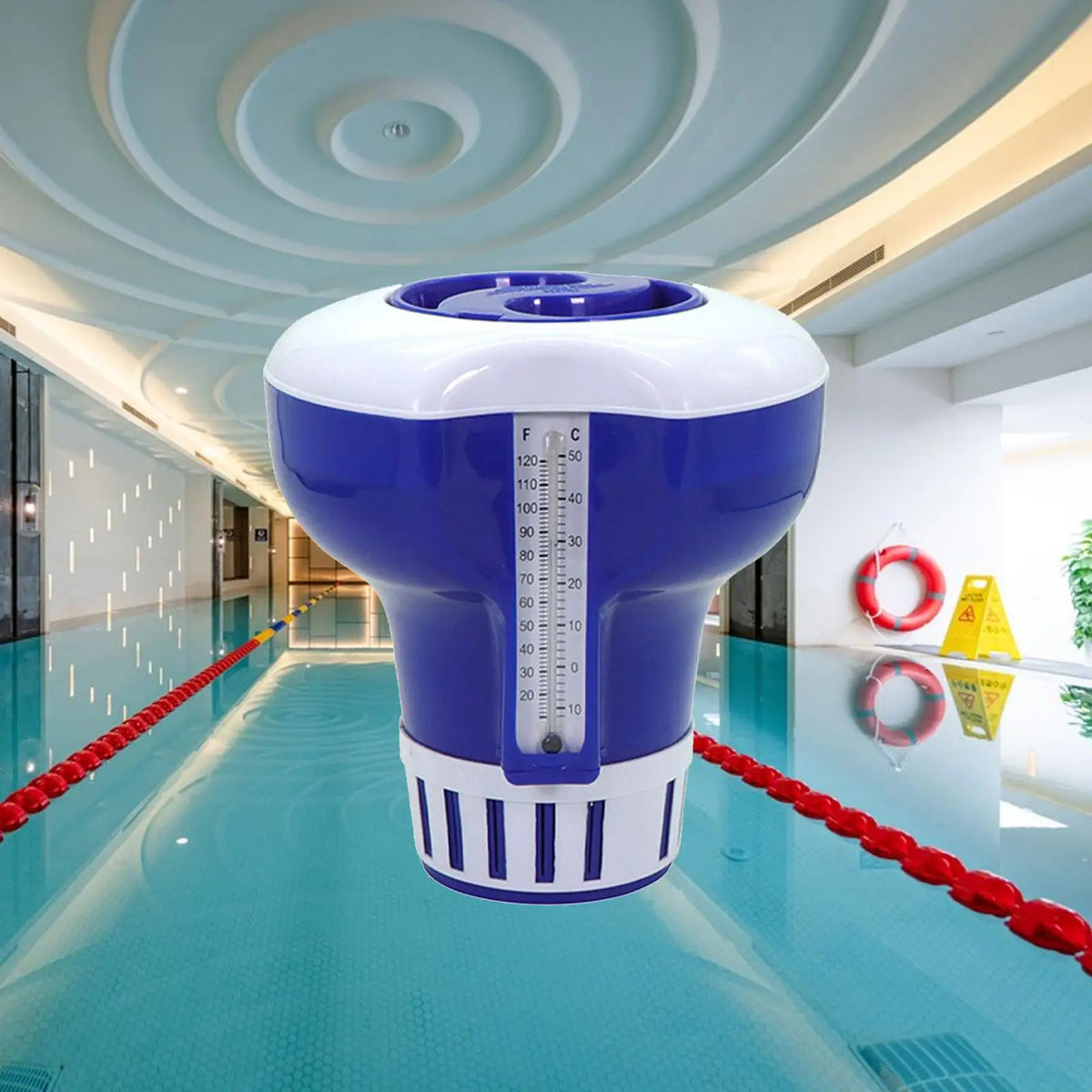 Pool Chlorine Floater Swimming Pool Floating Supplies Pool Clarifiers with Thermometer for Chlorine Hot Spring Pools Quake