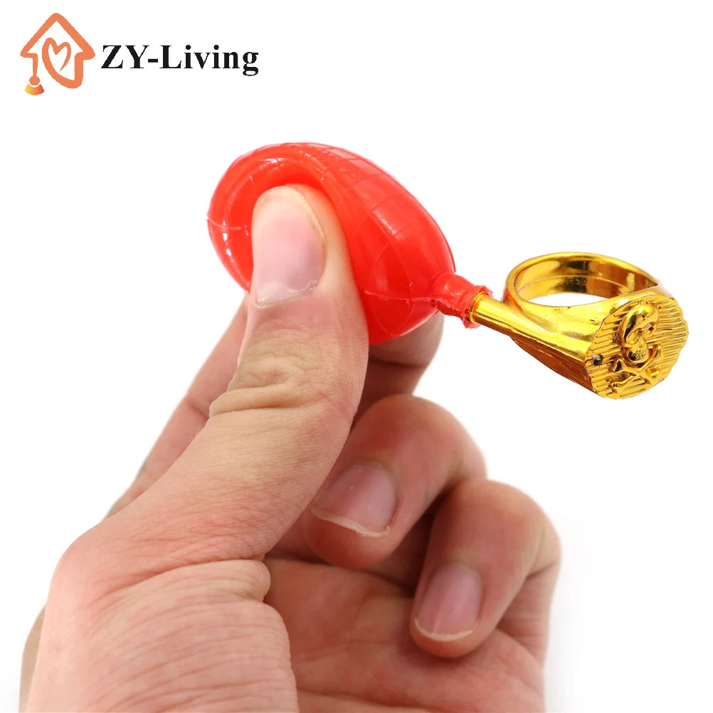 1Pcs Funny Prank Jokes Fool's Day Water Ring Spray Squirt Ring Tricky Toy Quake