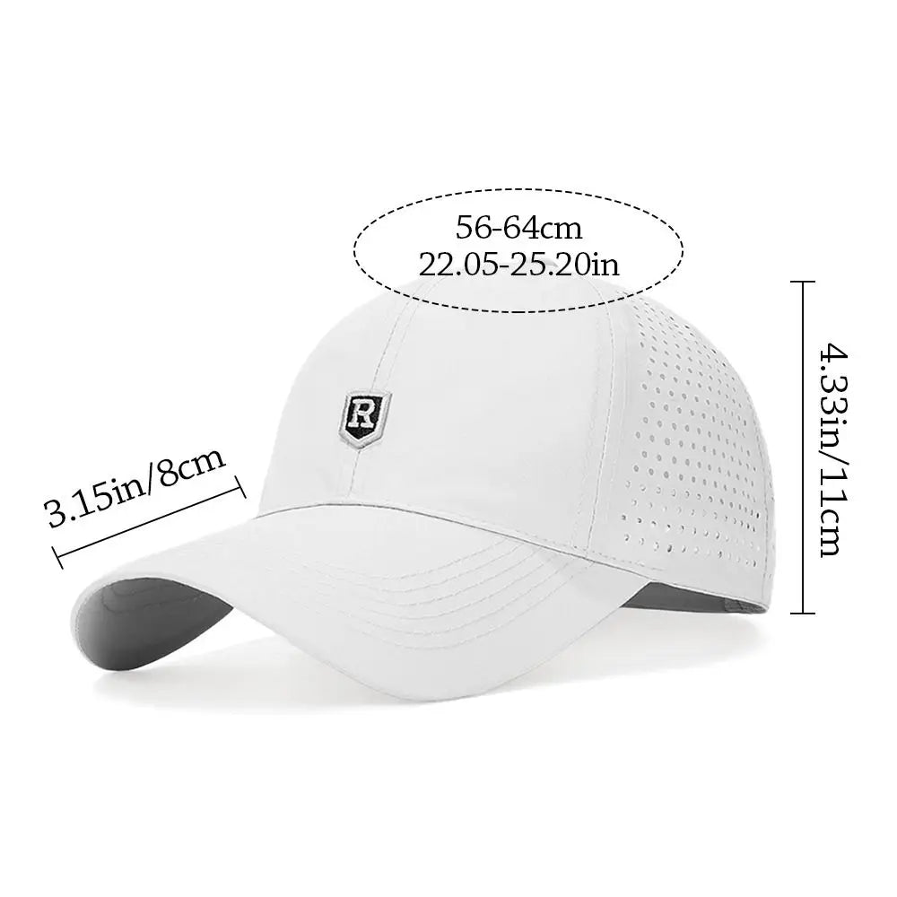 Outdoor Quick Dry Summer Baseball Cap Breathable Large Size Sun Hats UV Protection Adjustable Trucker Cap Men Women Quake