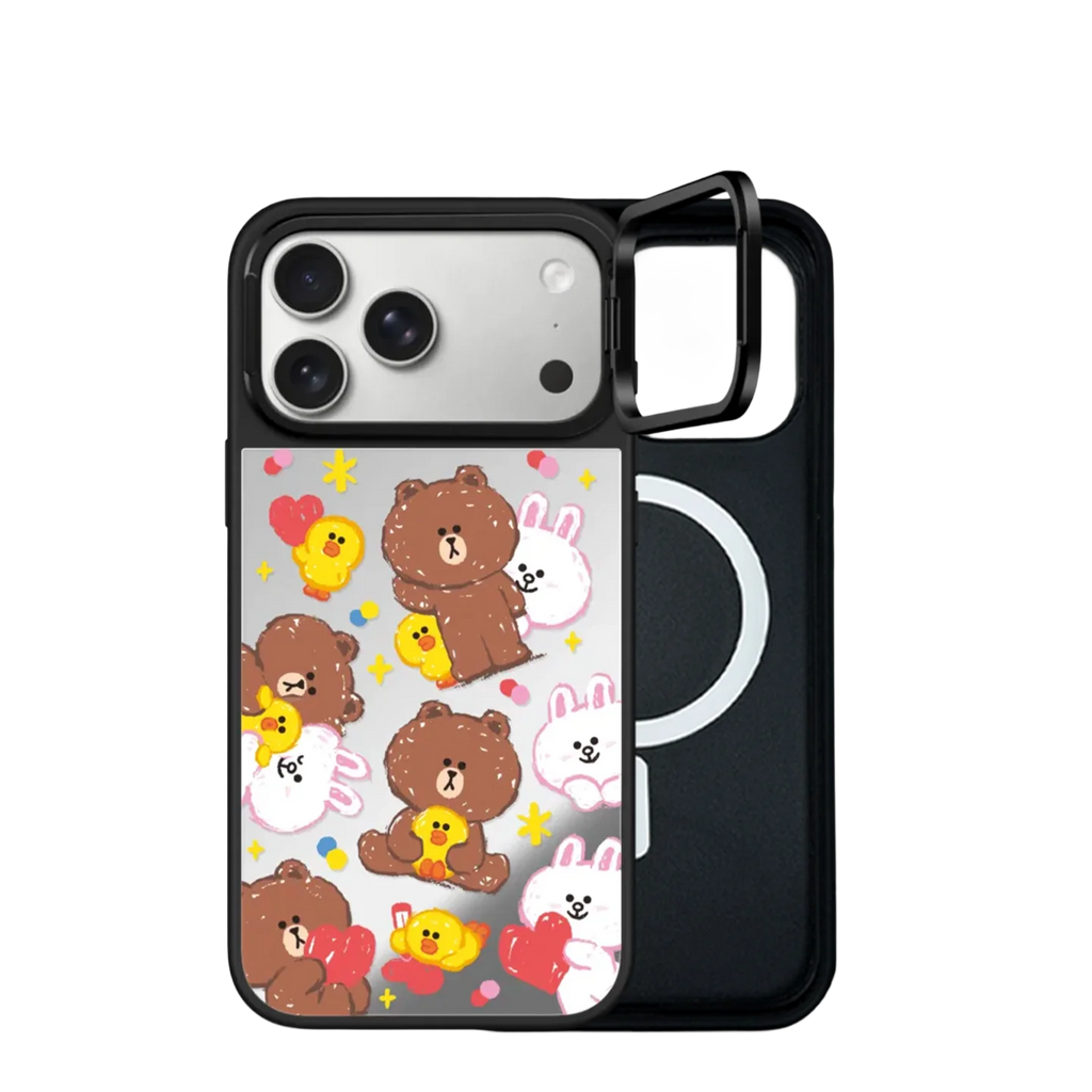 Mirror Magnetic iPhone Case with Ring Stand – 12 to 17 Pro Max