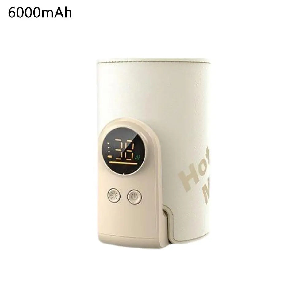 Baby Bottle Warmer Portable 10000mAh Power Bank Bottle Warmer 4-10 Hours Runtime Baby Milk Warmer USB-C Charging For Travel Quake 6000mAh