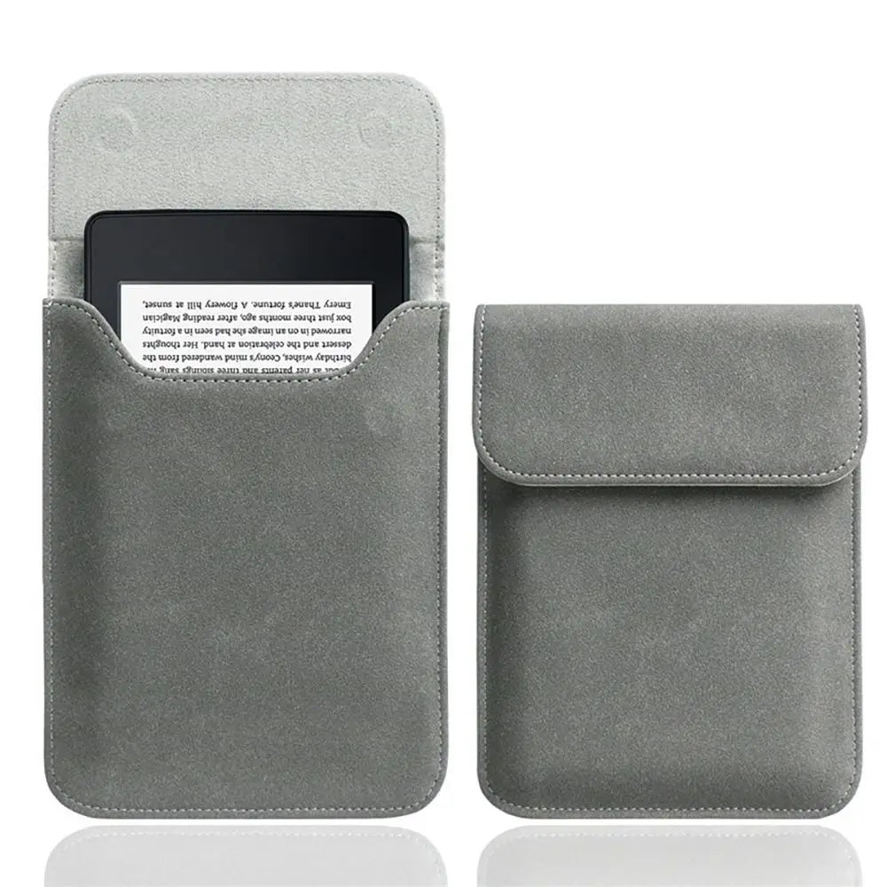 6.8 7 10.2 inch e-Reader Sleeve PU Leather 10/11/12th Generation Storage Bag Anti Scratch for Kindle Paperwhite/Colorsoft/Scribe Quake Dark Grey 7 inch