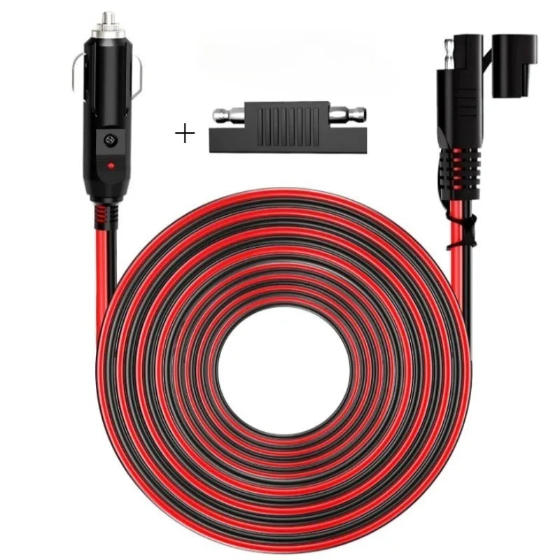 SAE to Cigarette Lighter Quick Connect Cable 12AWG Heavy Duty Battery Power Extension Cord for Automotive RV Motorcycle Quake Type3 SAE to CL 1M