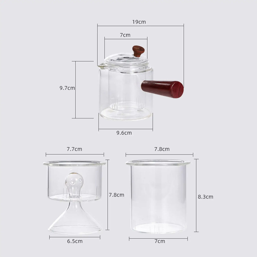 Glass Teapot for Steaming and Cooking Stovetop Water Pot Tea Kettle for Office Quake