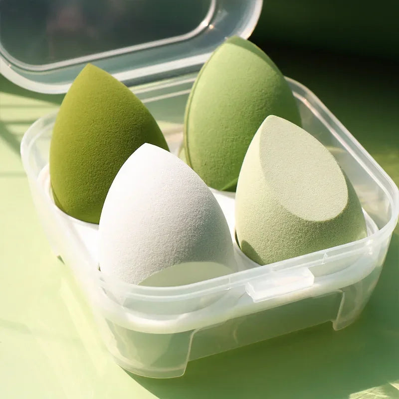 1/4/6 Pcs Make Up Sponge Cosmetic Puff Professional Makeup Sponge Foundation Powder Sponge Makeup Tools Makeup Tools Accessories Quake 4pcs green box