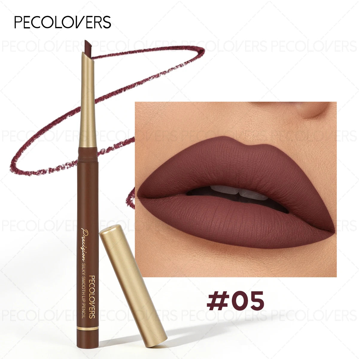 1PC Brown Tube Lip Liner, Brown Lipstick, Plump and Charming Lips, Outline The Lips, Lip Cosmetics Quake 05