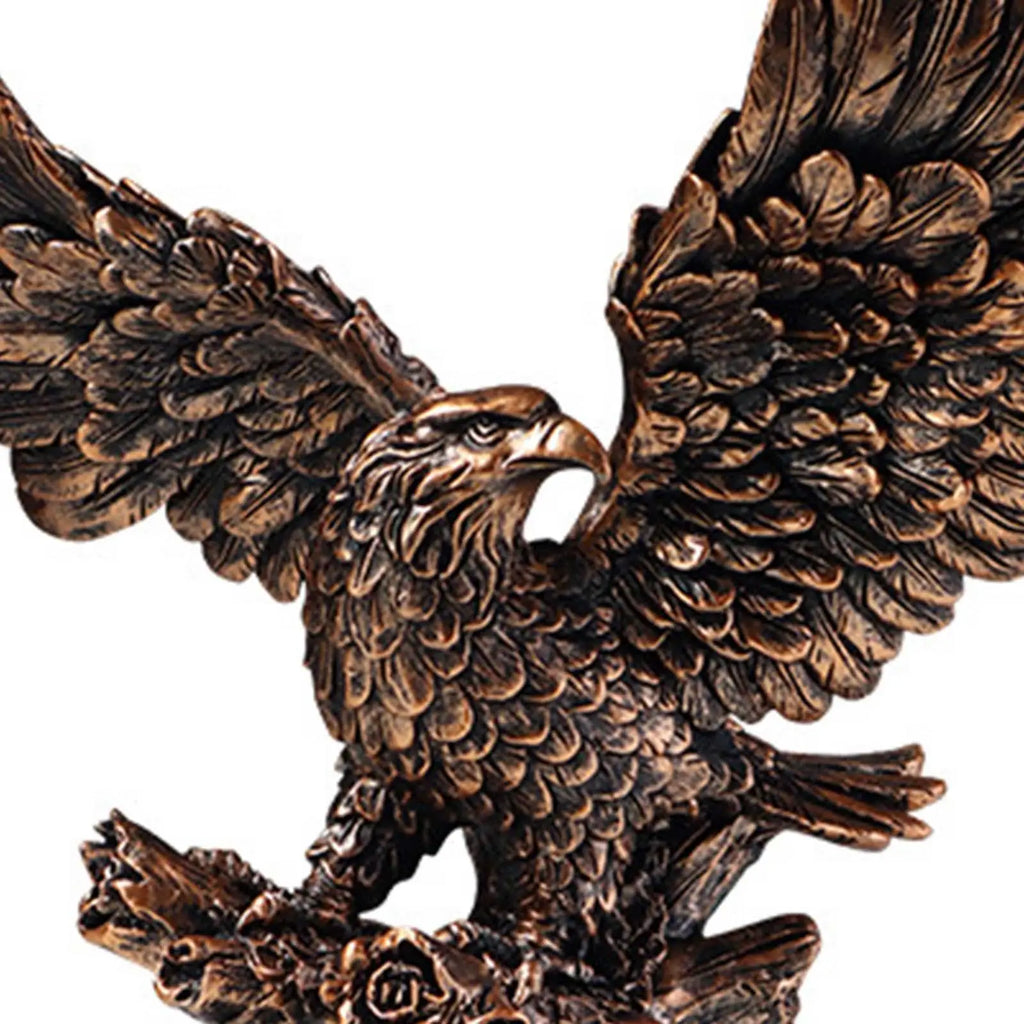 Eagle Statue Animal Sculpture Collectible Eagle Figurine, Table Centerpiece for Bookcase Shelf Office Garden Outdoor Ornament Quake