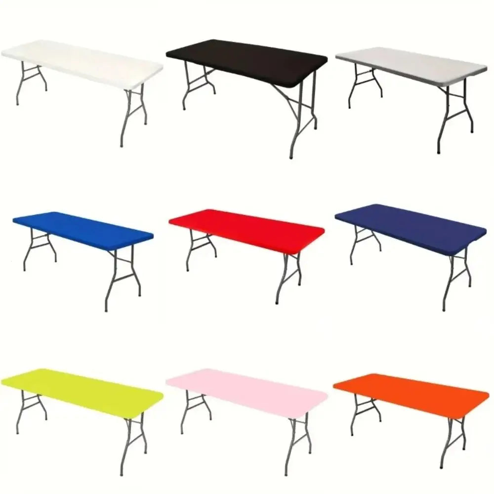 1Pcs Spandex Rectangular Tablecloth Elastic Fitted Stretch Table Cloth Universal 6FT Patio Table Cover Quake