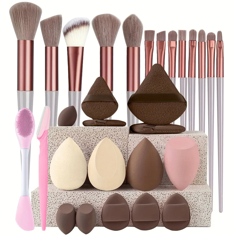 Makeup Brushes 8-29Pcs Makeup Kit Professional Women Cosmetic Soft Powder Brush Eyeshadow Foundation Full Set Travel Beauty Tool Quake 29pcs Brown