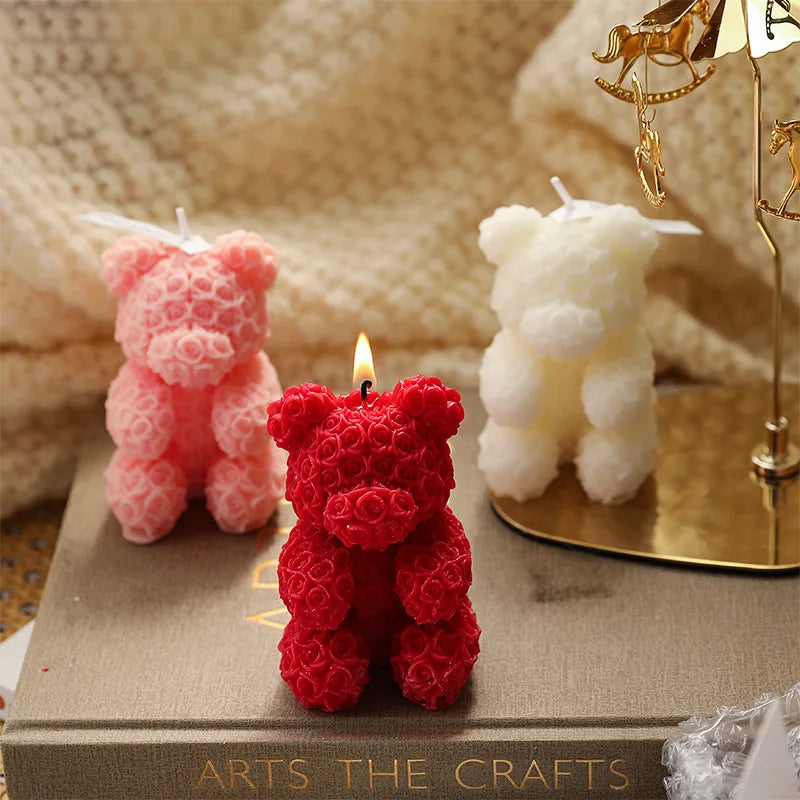 Rose Bear Home Fragrance Premium Atmosphere Birthday Gift Aromatherapy Candles Quake
